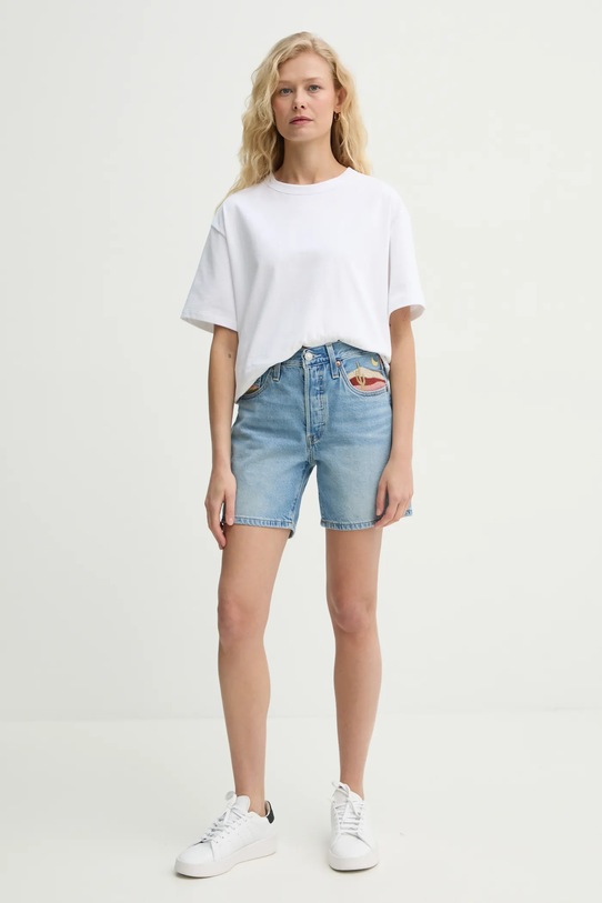 Bavlněné tričko Levi's TABOR TEE 001HI bílá SS25