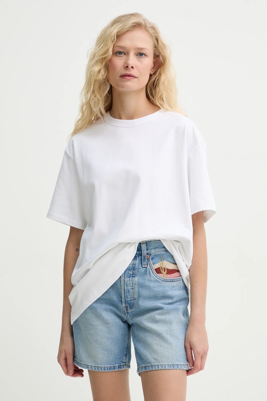 Bavlněné tričko Levi's TABOR TEE bílá 001HI