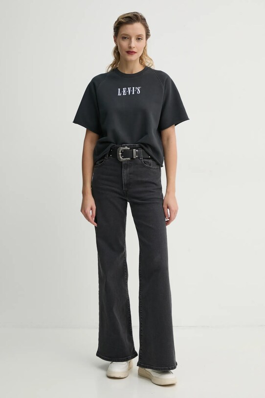 Levi's tricou din bumbac GR DIANA SS SWEATSHIRT 001JX gri SS25