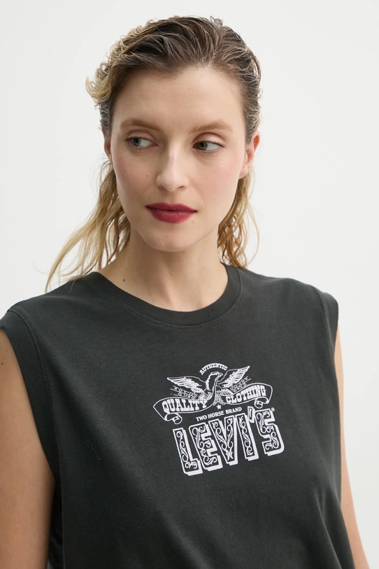 Levi's top bawełniany GR BOXY TANK szary 001MW