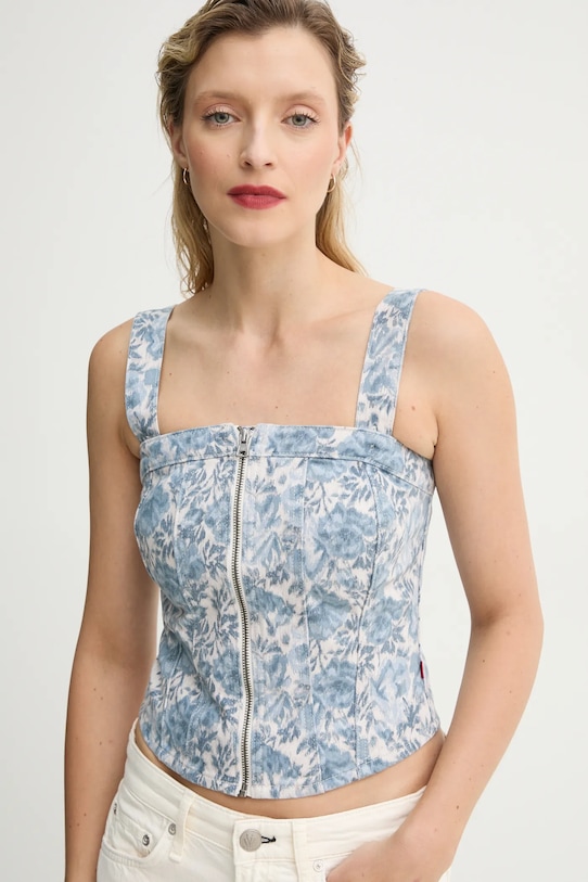 Blúzka Levi's SCULPTED BUSTIER slim modrá 001W4
