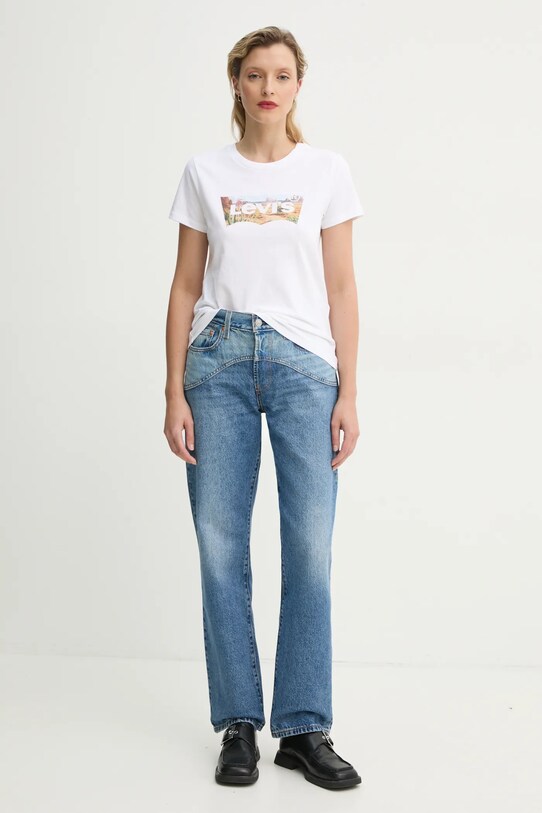 Bavlnené tričko Levi's THE PERFECT TEE 17369. biela SS25