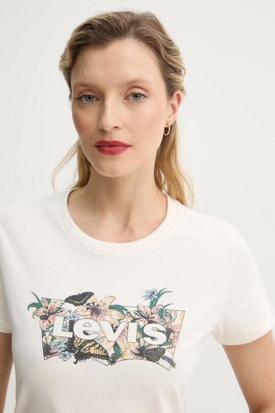 Bavlnené tričko Levi's THE PERFECT TEE béžová 17369.