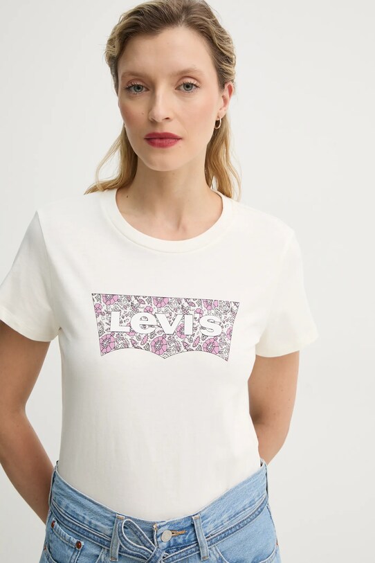 Levi's tricou din bumbac THE PERFECT TEE bej 17369.