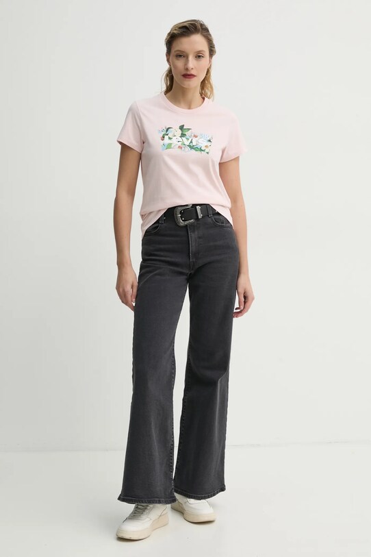 Levi's tricou din bumbac THE PERFECT TEE 17369. roz SS25