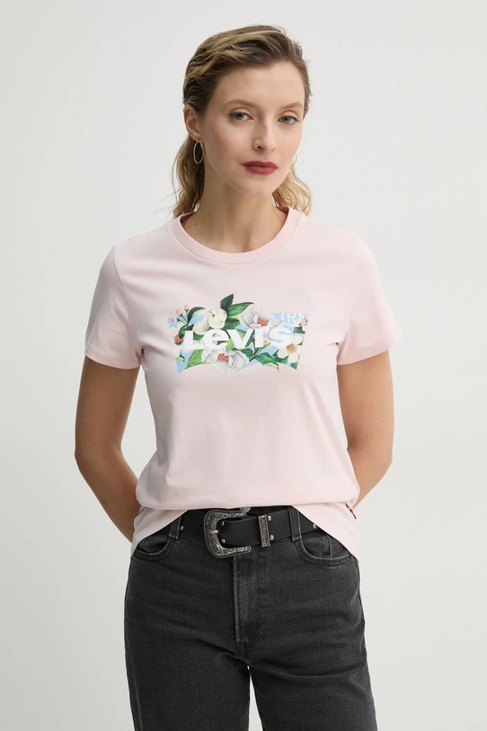 Levi's t-shirt in cotone THE PERFECT TEE rosa 17369.
