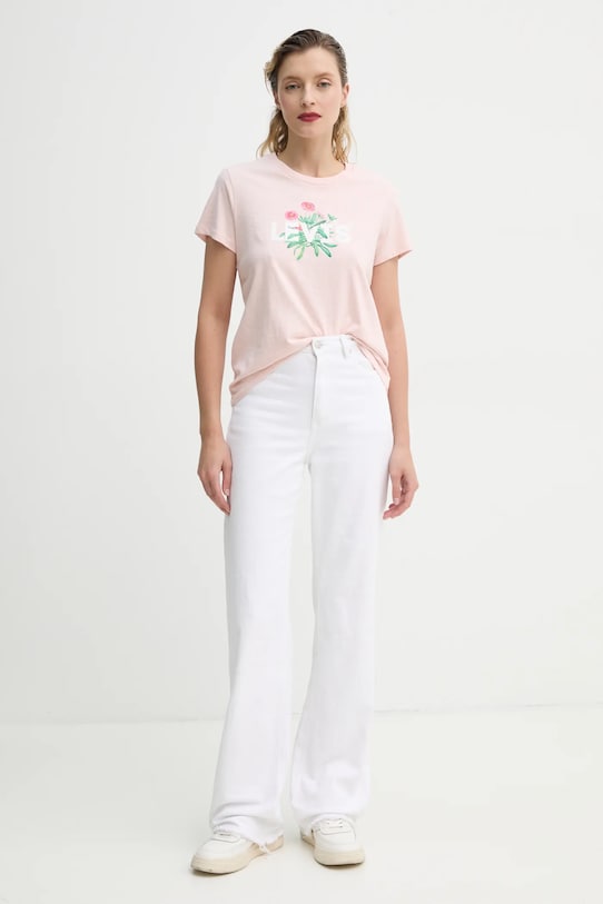 Levi's tricou din bumbac THE PERFECT TEE 17369. roz SS25