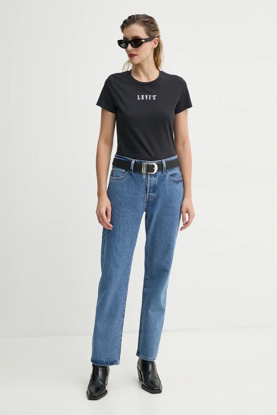 Bavlnené tričko Levi's THE PERFECT TEE 17369. čierna SS25