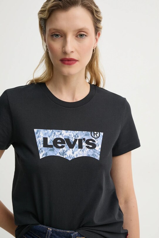 Bavlnené tričko Levi's THE PERFECT TEE čierna 17369.