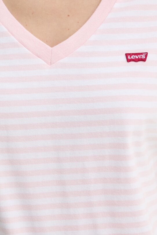Bavlnené tričko Levi's LSE_PERFECT VNECK A3170 ružová