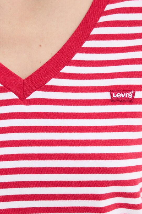 Bavlnené tričko Levi's LSE_PERFECT VNECK A3170 červená