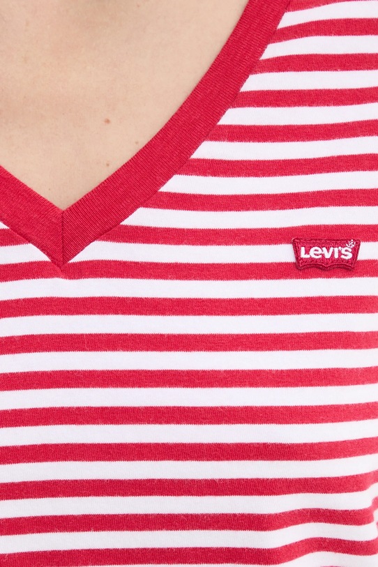 Levi's tricou din bumbac LSE_PERFECT VNECK A3170 rosu