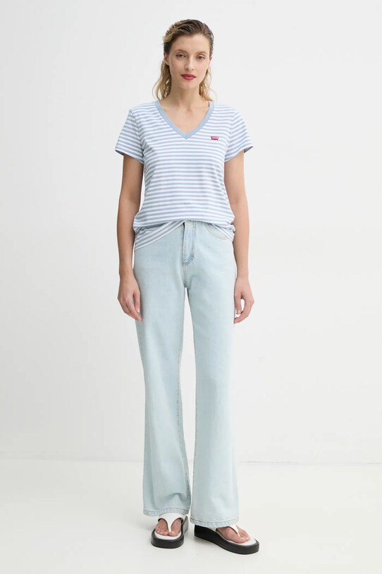 Levi's t-shirt bawełniany LSE_PERFECT VNECK A3170 niebieski SS25