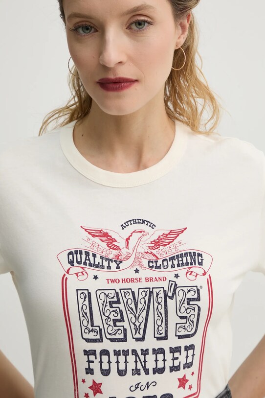 Levi's t-shirt in cotone GRAPHIC ICONIC TEE beige A8802