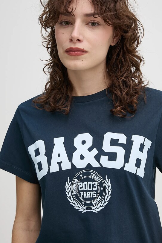 BA&SH t-shirt bawełniany IONI granatowy 1E25IONI