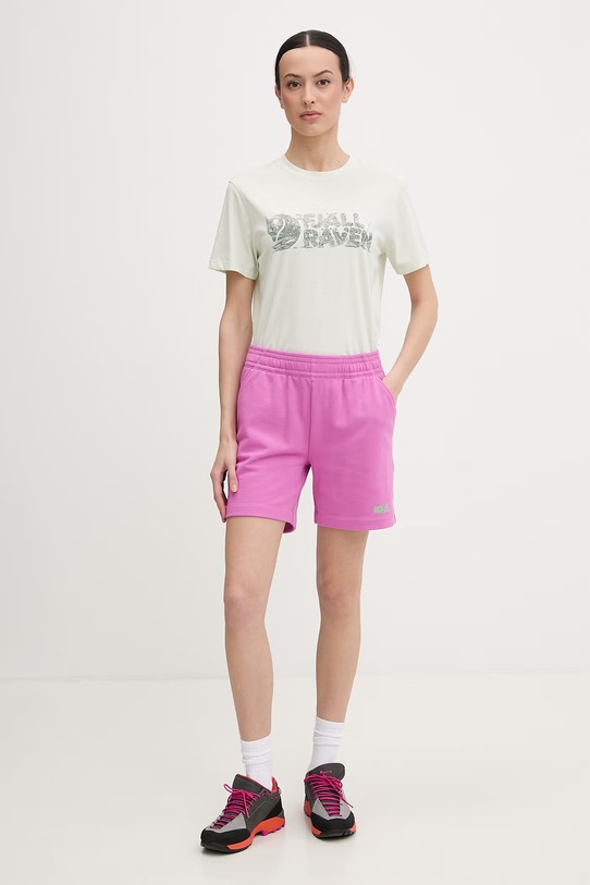 Fjallraven t-shirt damski z bawełną Lush F14600165 zielony SS26