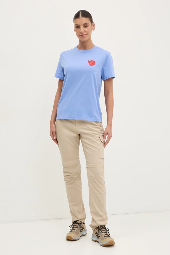 Fjallraven sportos póló Walk With Nature F14600171 kék SS25