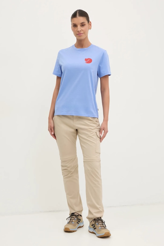 Fjallraven sportos póló Walk With Nature F14600171 kék SS25