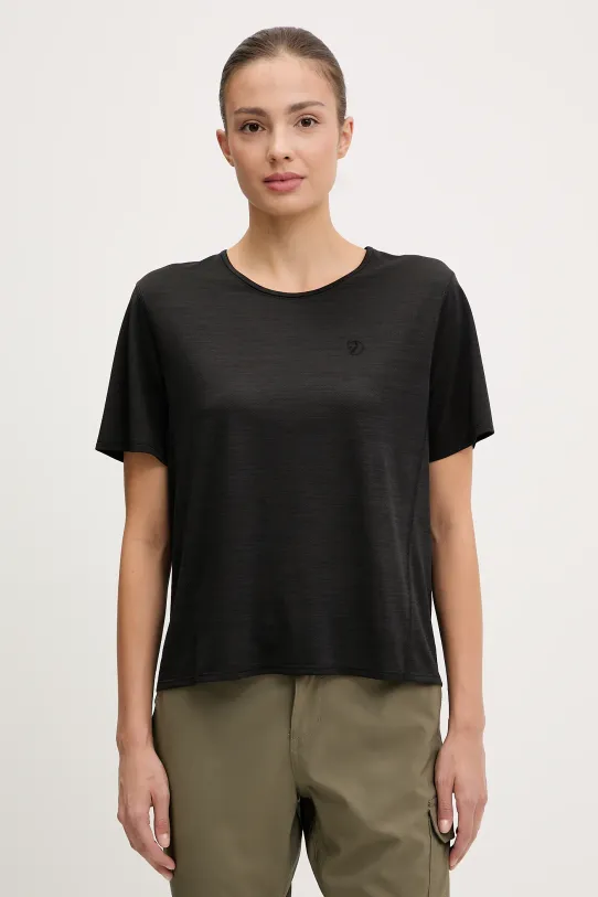 Fjallraven t-shirt sportowy Abisko Lite pozostałe czarny F14600203