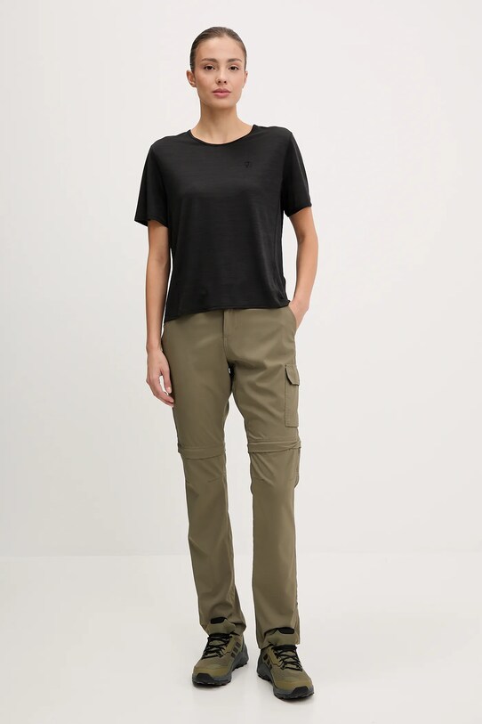 Fjallraven t-shirt sportowy Abisko Lite F14600203 czarny SS25