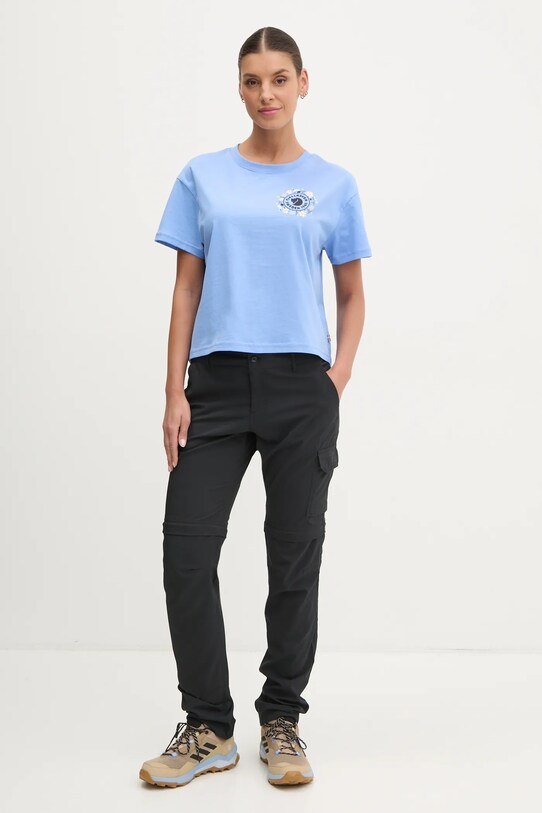 Fjallraven tricou Fjällblomster F14600213 albastru SS25