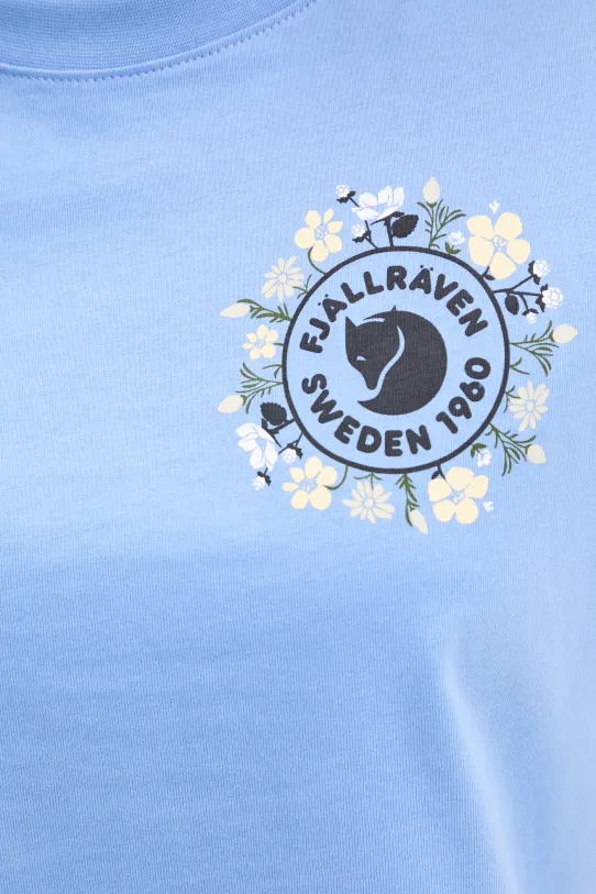 Fjallraven t-shirt Fjällblomster F14600213 niebieski