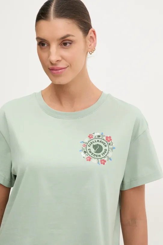 Fjallraven t-shirt Fjällblomster verde F14600213