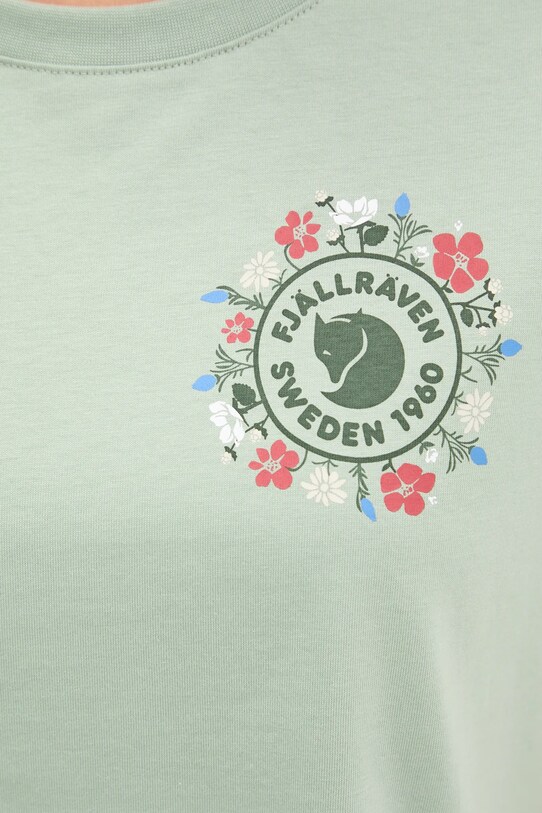 Fjallraven t-shirt Fjällblomster F14600213 zielony