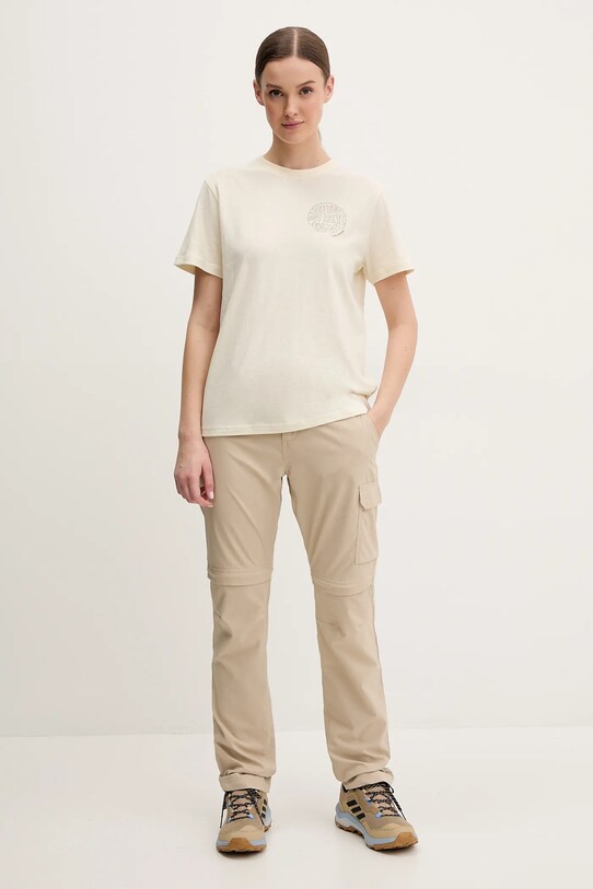Fjallraven t-shirt Hemp Blend Out Here F14600215 beżowy SS25