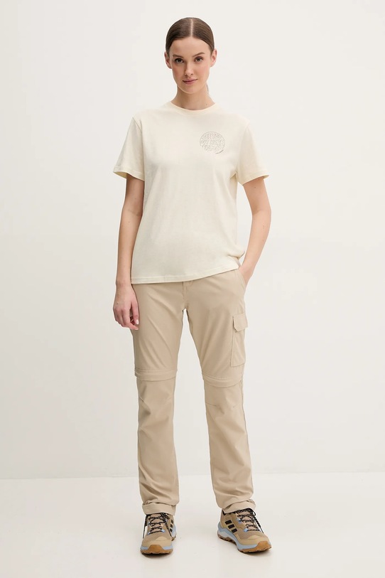 Tričko Fjallraven Hemp Blend Out Here F14600215 béžová SS25