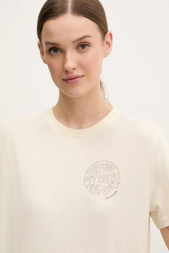 Fjallraven t-shirt Hemp Blend Out Here beżowy F14600215