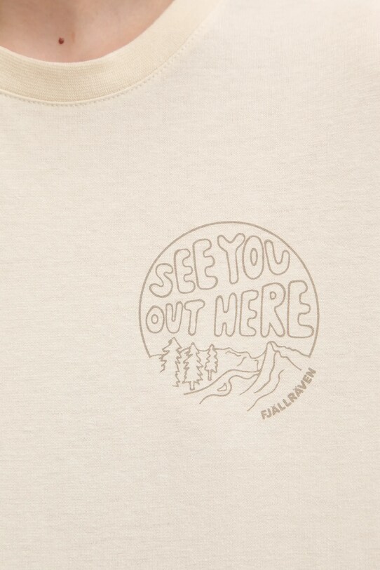 Fjallraven t-shirt Hemp Blend Out Here F14600215 beżowy
