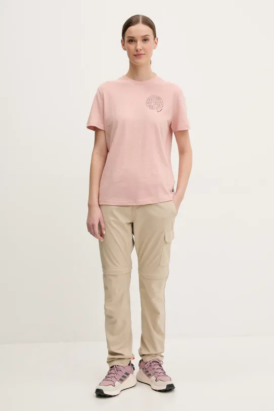 Fjallraven t-shirt Hemp Blend Out Here F14600215 różowy SS25