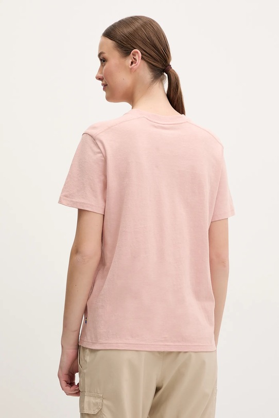 Odzież Fjallraven t-shirt Hemp Blend Out Here F14600215 różowy
