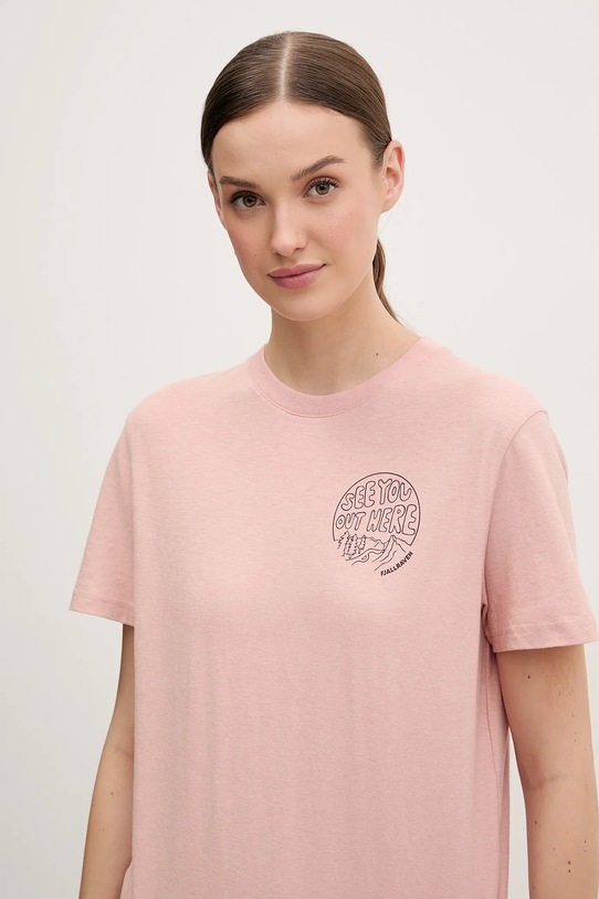Fjallraven t-shirt Hemp Blend Out Here różowy F14600215