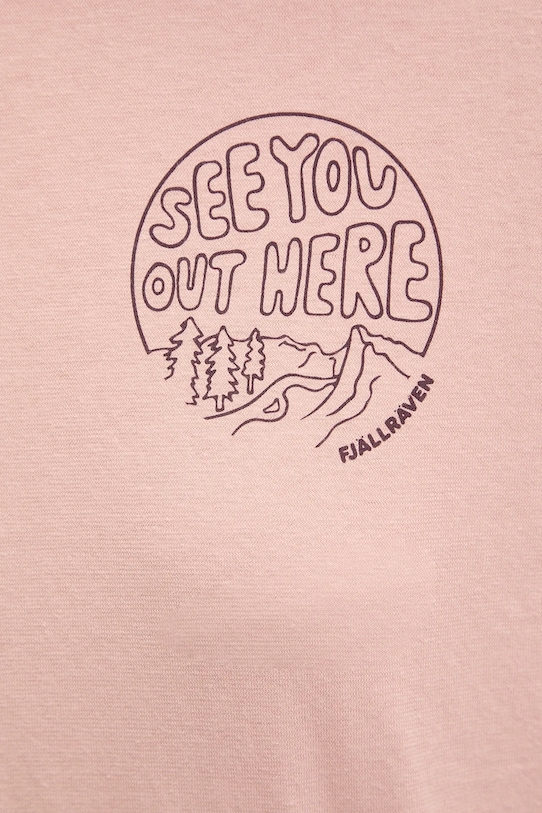 Fjallraven t-shirt Hemp Blend Out Here F14600215 różowy