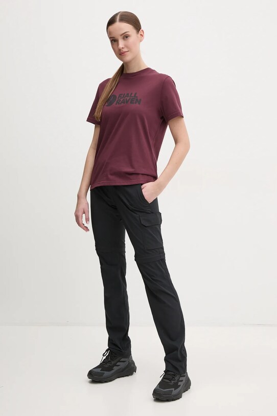 Fjallraven t-shirt sportowy Fjällräven Logo F87146 bordowy SS25