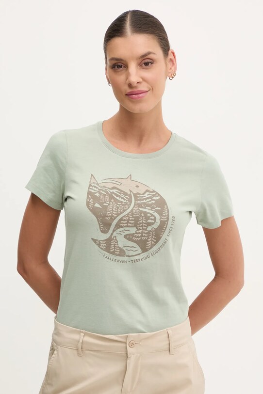 Футболка Fjallraven Arctic Fox хлопок зелёный F89849