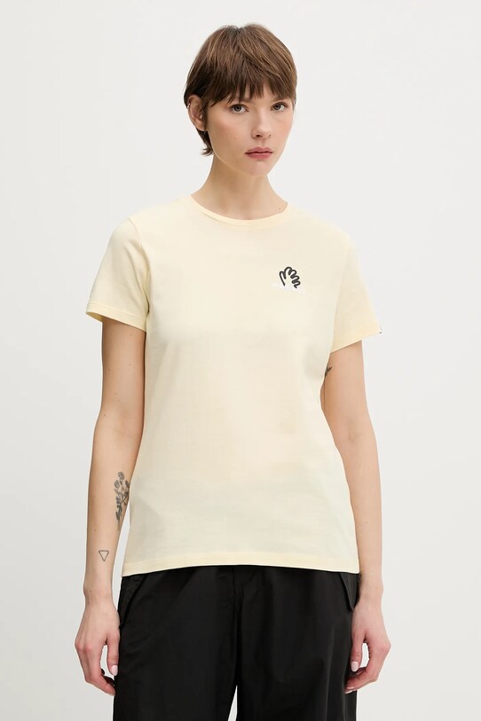 Памучна тениска Mammut Massone надпис бежов 1017.05244