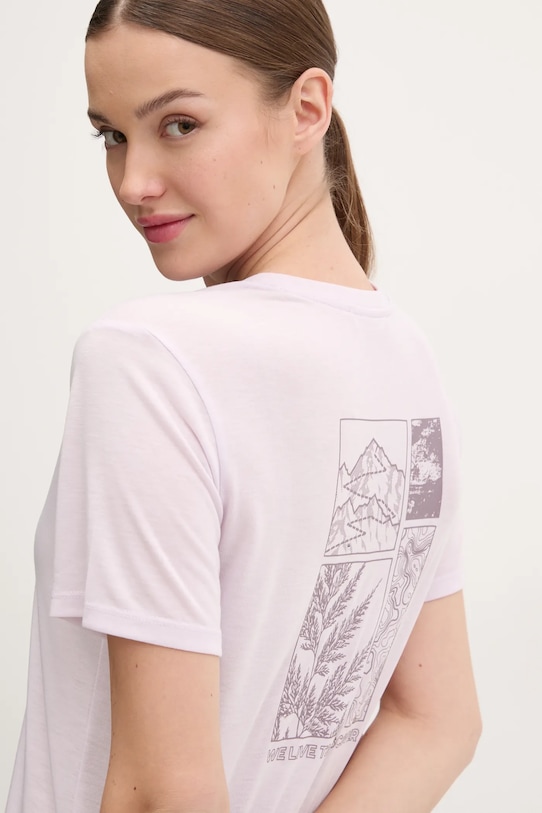 Одежда Спортивная футболка Jack Wolfskin Vonnan Graphic A63953 фиолетовой