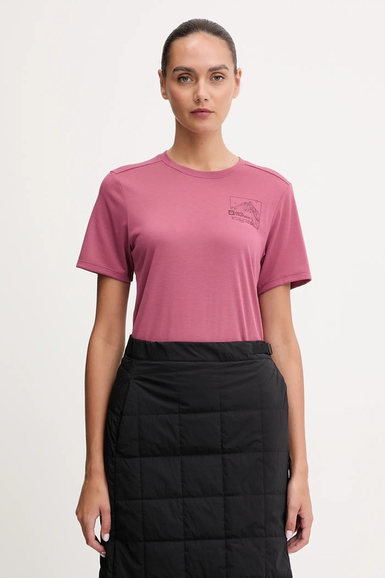 Jack Wolfskin t-shirt sportowy Vonnan Graphic regular różowy A63953
