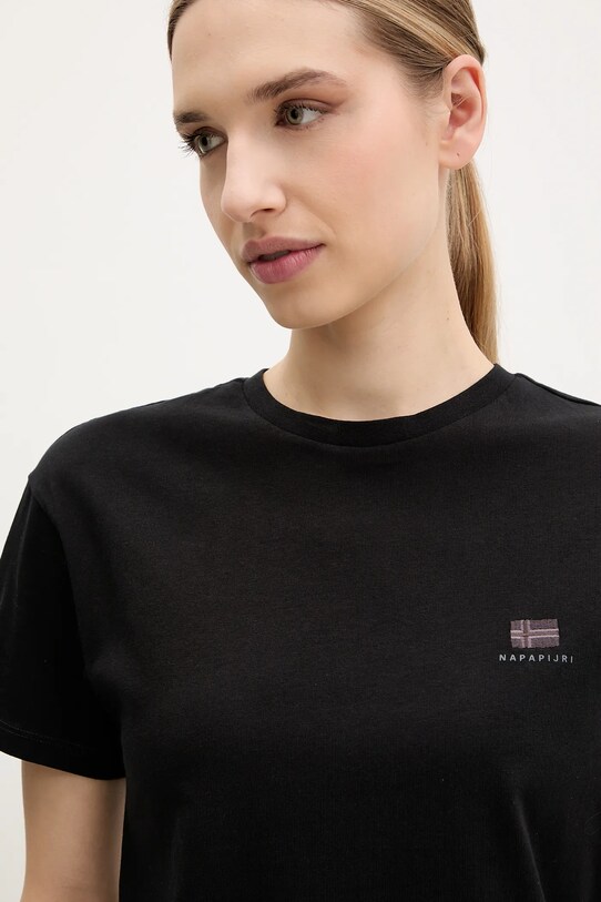Napapijri t-shirt bawełniany S-Nina czarny NP0A4H879411