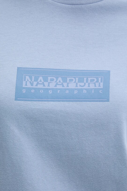 Хлопковая футболка Napapijri S-Box NP0A4IP1B2S1 голубой