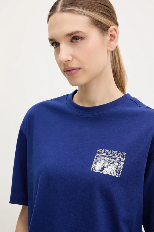 Napapijri t-shirt bawełniany S-Nice granatowy NP0A4IG4B2U1