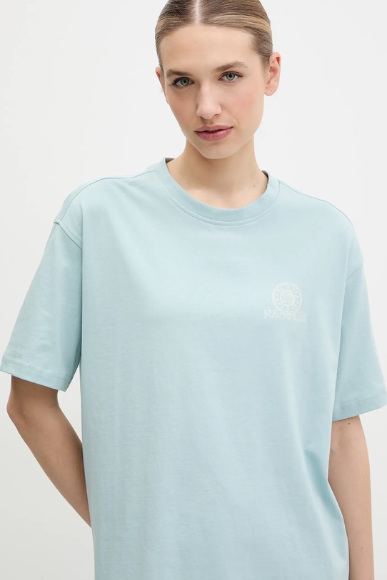 Bavlnené tričko Napapijri S-Nice tyrkysová NP0A4IG4G1W1