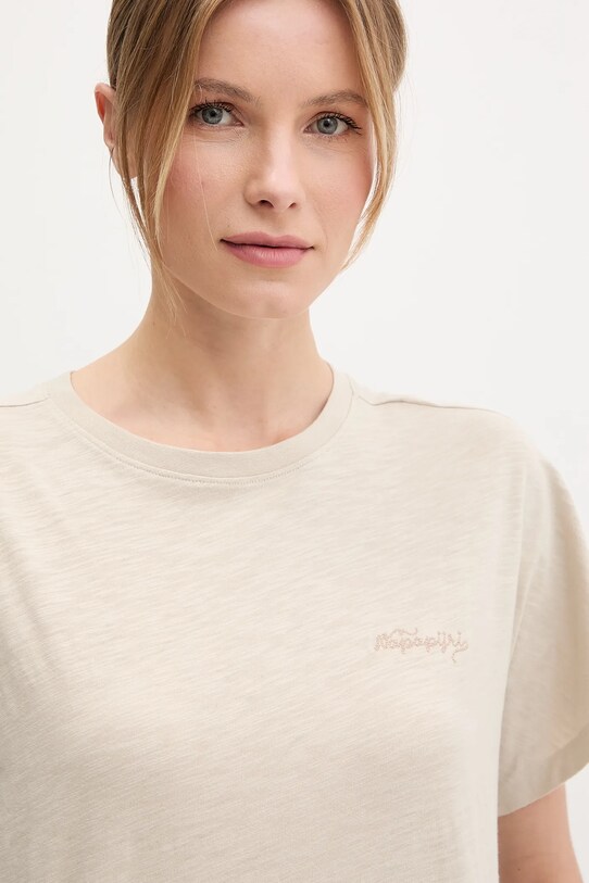 Pamučna majica Napapijri S-Eclair bež NP0A4IFZN901