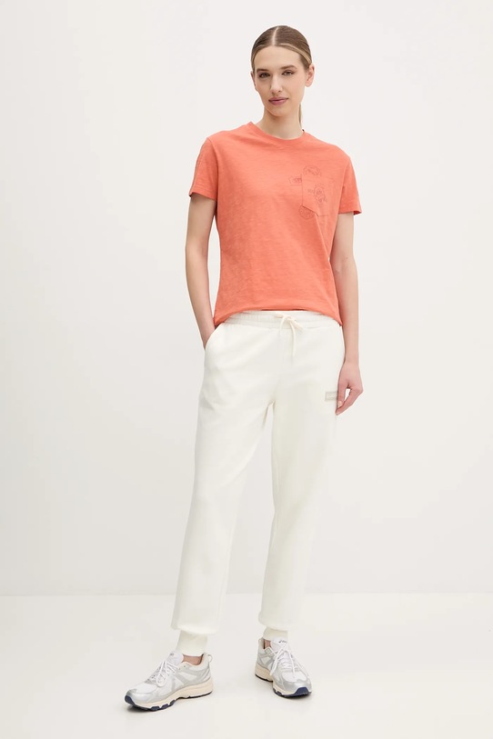 Napapijri t-shirt bawełniany S-Eclair NP0A4IG1A691 pomarańczowy SS25