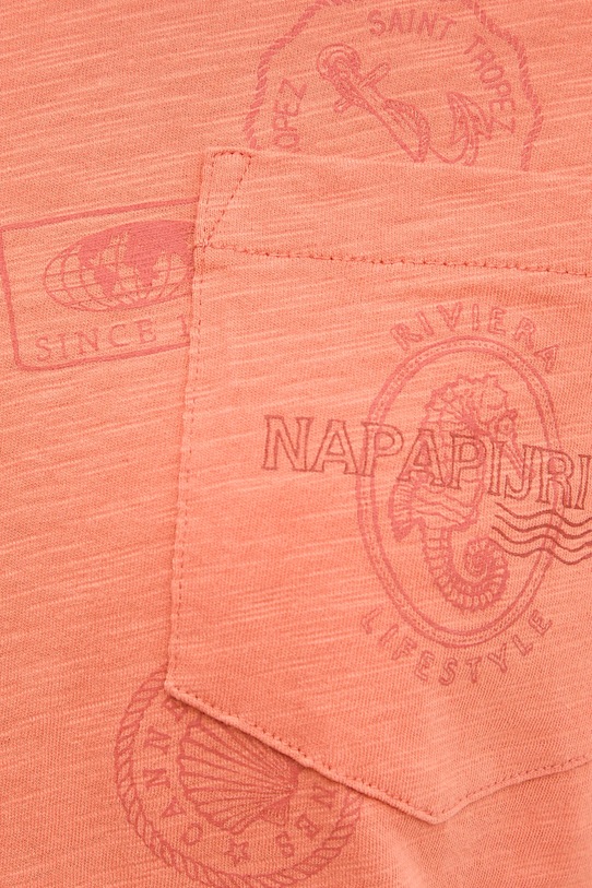 Napapijri t-shirt bawełniany S-Eclair NP0A4IG1A691 pomarańczowy
