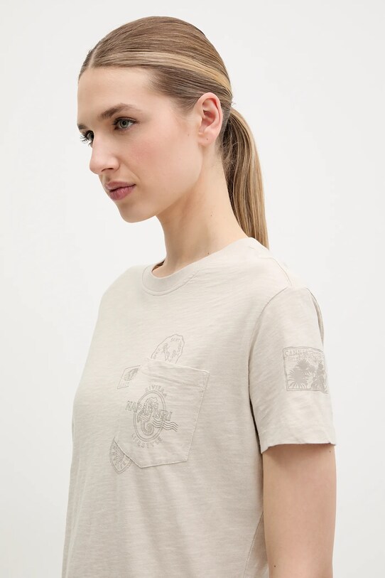 Napapijri t-shirt bawełniany S-Eclair beżowy NP0A4IG1N901