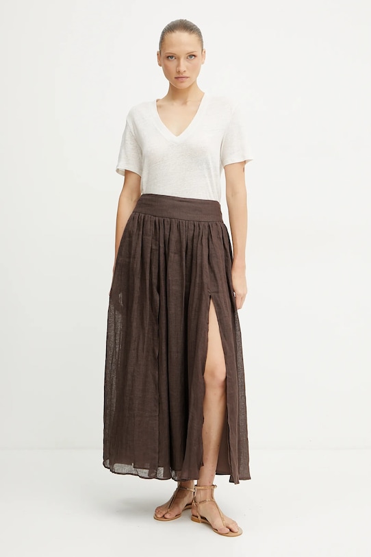 BOSS Orange t-shirt lniany 50538645 beżowy SS25